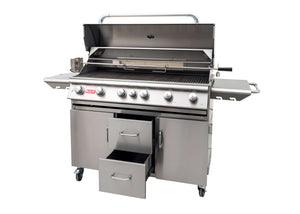 BULL DIABLO 7 Burner Natural Gas BBQ with Cart with Internal Lights, Rear Rotisserie Burner and Rotisserie 62601CE