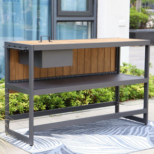 Outdoor Kitchen Modular Garden Bar Unit - Grey