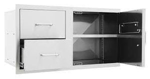 BULL Outdoor Kitchen Stainless Steel 97cm Door and Double Drawer Built in Component NO BOX