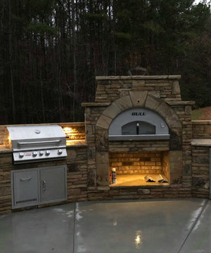 Bull Outdoor Kitchen Wood Fired Built in Italian Pizza Oven Size Options made in Italy