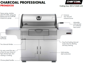 Napoleon PRO 605 Charcoal BBQ With Adjustable Charcoal Bed PRO605CSS