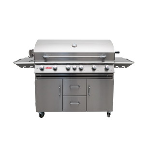 BULL DIABLO 7 Burner Propane Gas BBQ with Cart with Internal Lights, Rear Rotisserie Burner and Rotisserie 62600CE