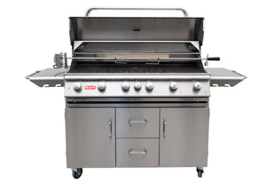 BULL DIABLO 7 Burner Natural Gas BBQ with Cart with Internal Lights, Rear Rotisserie Burner and Rotisserie 62601CE