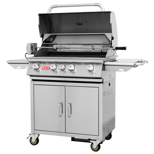 BULL ANGUS 5 Burner BBQ with Cart with Internal LIghts, Rear Rotisserie burner and Rotisserie KIT 44001CE Natural GAS (MAINS GAS)