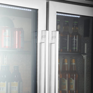 Outdoor Rated Glass door undercounter Double Fridge C2-AF