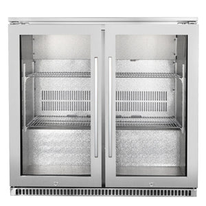 Outdoor Rated Glass door undercounter Double Fridge C2-AF