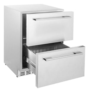 Outdoor Rated Stainless Steel Double Drawer Single Outdoor Fridge D150