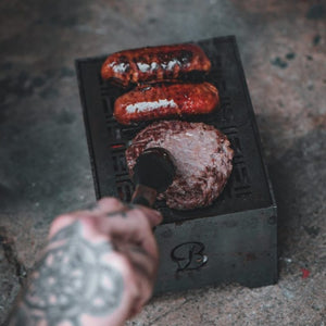 Blok Customs Baby Q Portable Table top Charcoal Grill with Plancha