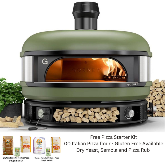 Gozney Dome Dual Fuel Olive Green Pizza Oven with Free Starter Pack