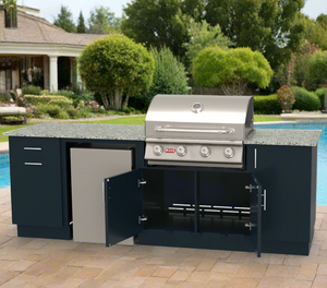 DuraBull Myrtle Beach 8Ft Straight Line Complete Outdoor BBQ Kitchen