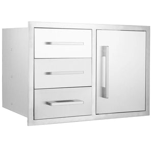 Stainless Steel Built in 80cm Door Drawer Combo unit for Outdoor kitchens HCK-HW006