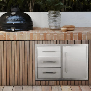 Stainless Steel Built in 80cm Door Drawer Combo unit for Outdoor kitchens HCK-HW006