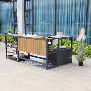 Outdoor Kitchen Modular Garden Bar Unit - Grey