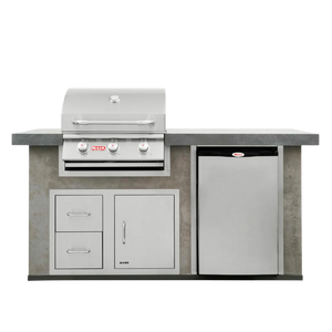 BULL STEER 3 Burner Built in Natural Gas BBQ Grill Head 304 Grade Stainless Steel 69009CE