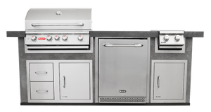 Bull ODK Prefabricated BBQ Outdoor Kitchen - Bull Angus Solid Gres With SIde Burner 243cm x 79cm