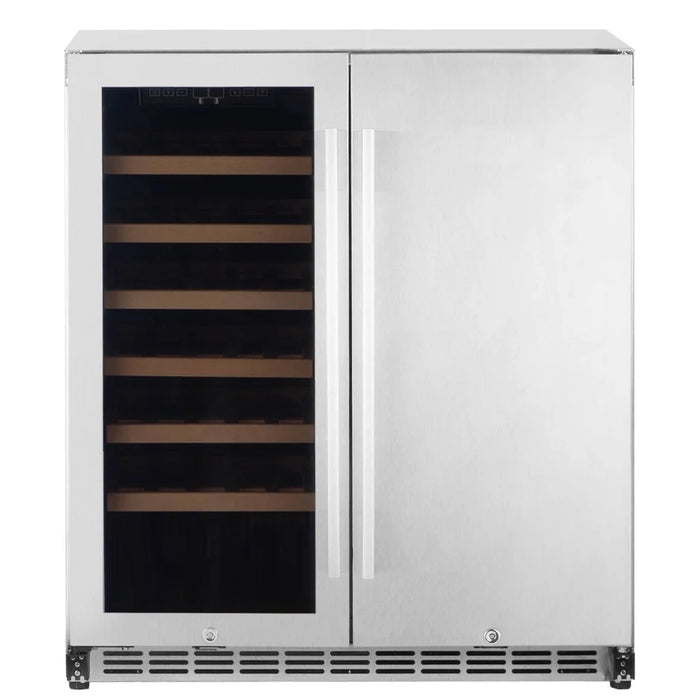 Outdoor Rated Dual Wine and Fridge Under Counter Unit SC-180W2D