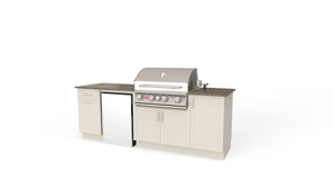 DuraBull Myrtle Beach 8Ft Straight Line Complete Outdoor BBQ Kitchen