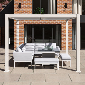 Aluminum White Pergola Gazebo with Louvered Roof 3m x 4m Frame