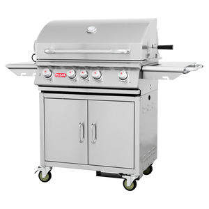 BULL ANGUS 5 Burner Propane Gas BBQ with Cart with internal lights, Rotisserie and Rear Rotisserie Burner 44000CE