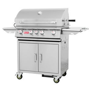 BULL ANGUS 5 Burner Natural Gas BBQ with Cart with Internal LIghts, Rear Rotisserie burner and Rotisserie 44001CE