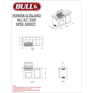 Bull Power Q Prefabricated BBQ Outdoor Kitchen - Angus Solid Gres Upgrade 195cm x 79cm
