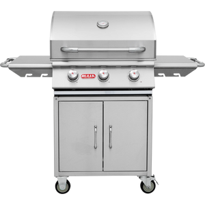 BULL STEER 3 Burner Propane Gas Stainless Steel BBQ with Cart 69101CE