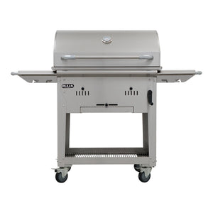 BULL Bison Stainless Steel Charcoal BBQ with Adjustable Charcoal baskets on Cart 88000