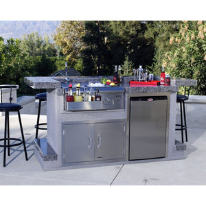 BULL Outdoor Kitchen 76cm Bar Caddy Built in Bar Centre with Sink