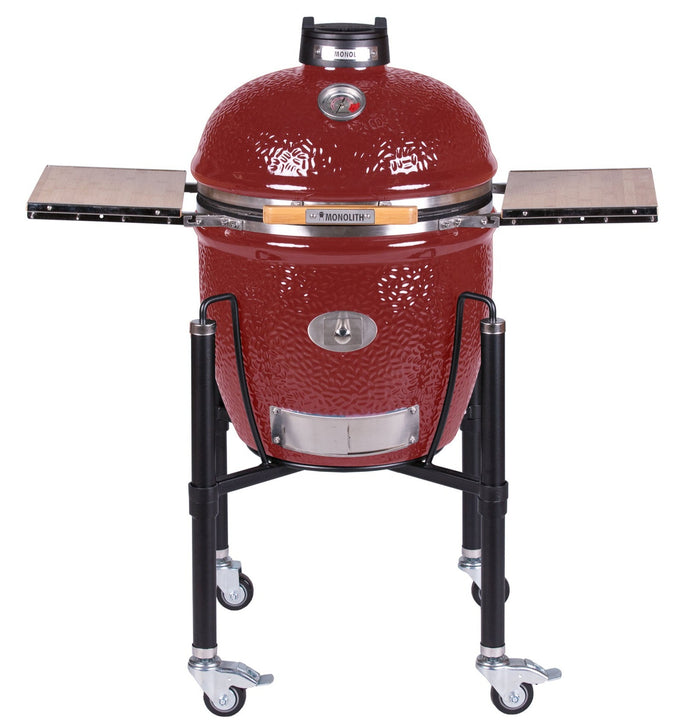 Monolith Classic Pro Series 2.0 Ceramic Grill With Stand and side Shelves RED