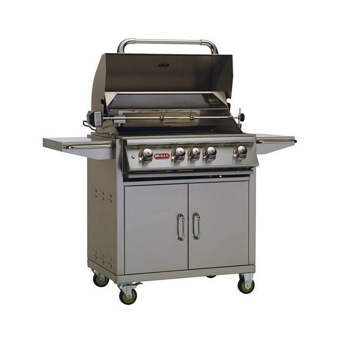 BULL ANGUS 5 Burner Propane Gas BBQ with Cart with internal lights, Rotisserie and Rear Rotisserie Burner 44000CE