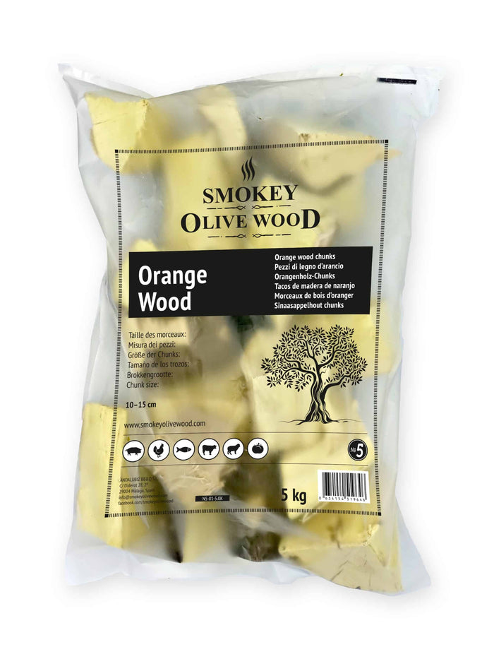 Smokey Olive Wood - Orange Wood Chunks Nº5