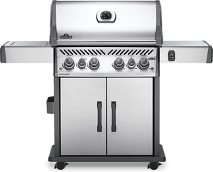 Warranty	15 Year Limited* Height	123 cm | 160 cm with lid open Width	154 cm | 127 cm with shelf/shelves down Depth	63.50 cm Packaging Height	62.99 cmNapoleon Rogue SE525 Propane Gas 6 Burner BBQ - RSE525RSIBPSS With Sizzle Zone SIde BurnerNapoleon Rogue SE525 Propane Gas 6 Burner BBQ - RSE525RSIBPSS With Sizzle Zone SIde Burner