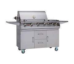 BULL EX DISPLAY 7 Burner natural Gas BBQ With Double Side Burner Cart and Rotisserie