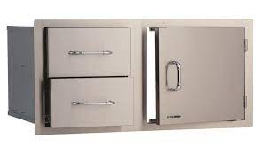 BULL Outdoor Kitchen Stainless Steel 97cm Door and Double Drawer Built in Component