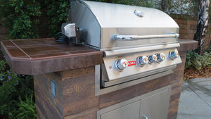 BULL ANGUS 5 Burner Built in Propane Gas Grill Head with Rotisserie and cover