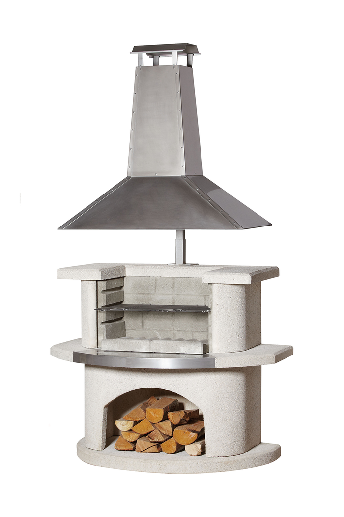 Buschbeck Venedig Masonry Barbecue with Stainless Steel Hood